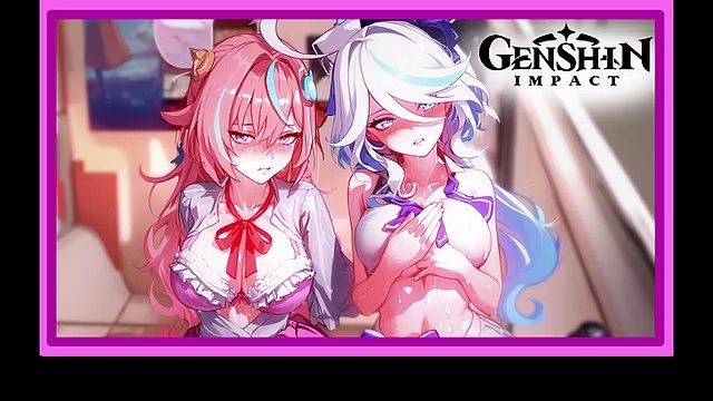 Genshin Impact - 穿着校服的瓦蕾莎和福瑞娜等待着你